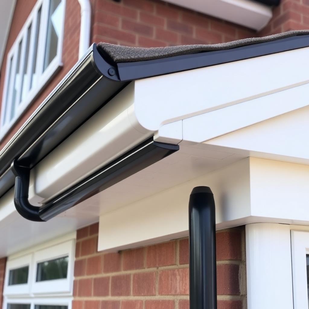 New white fascias, soffits and black guttering