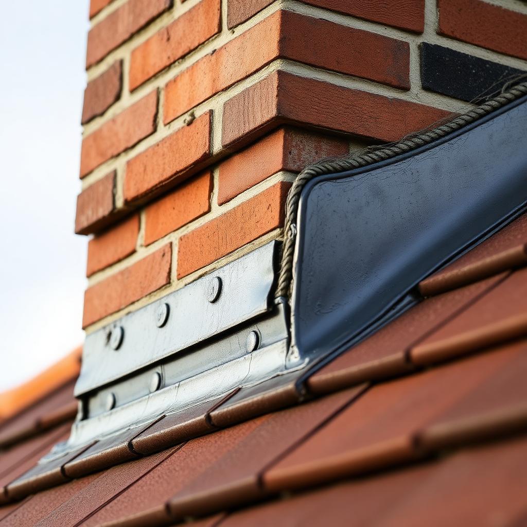 Lead flashing chimney repair detail